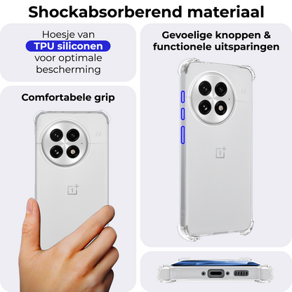 OnePlus 13R Hoesje Shockproof Backcover Siliconen - Transparant