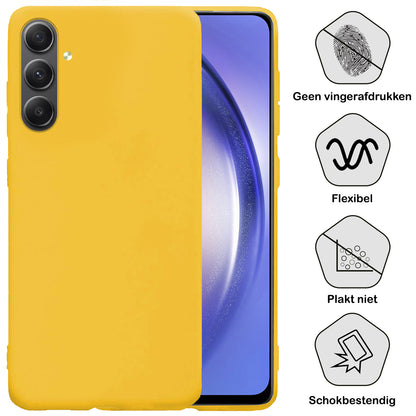 Samsung A54 Hoesje Siliconen Backcover Lichtgewicht - Geel
