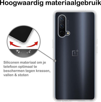 OnePlus Nord CE Hoesje Siliconen Backcover Lichtgewicht - Transparant