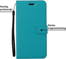 iPhone 12 Pro Hoesje Bookcase Cover met Kaarthouder - Turquoise