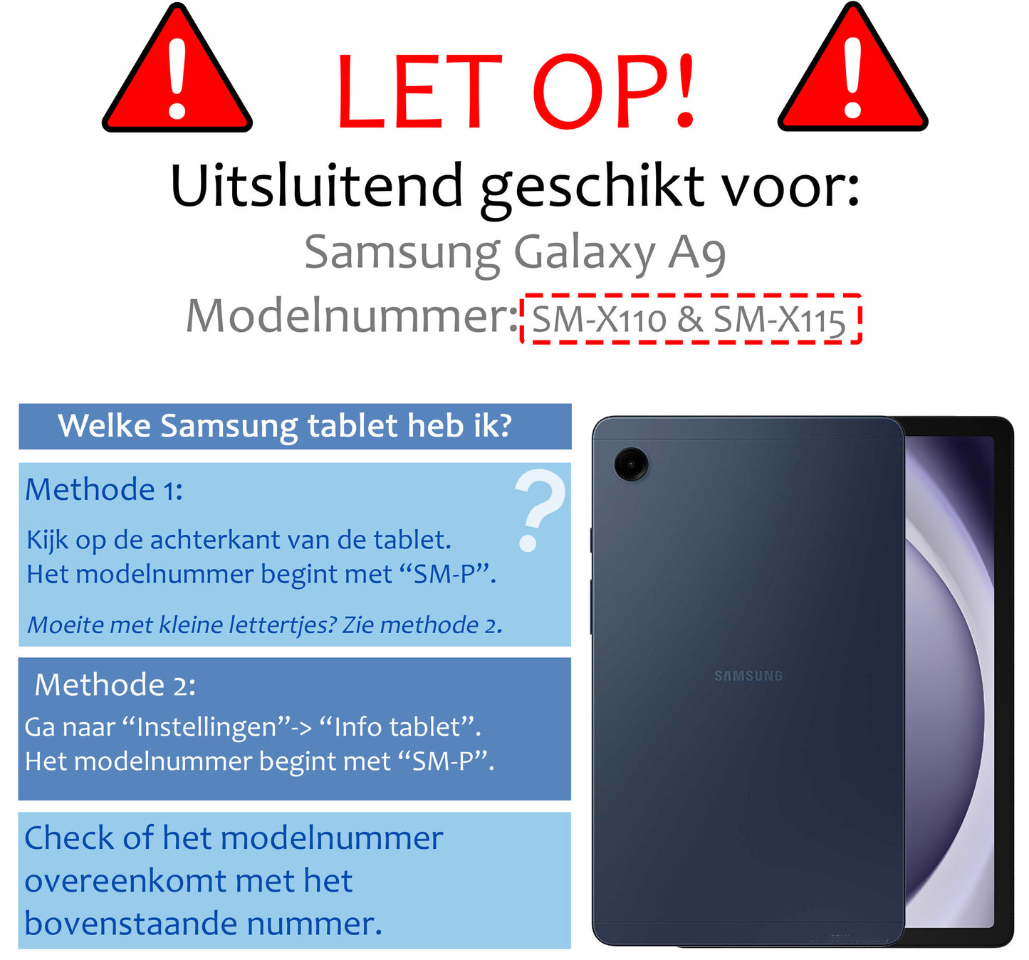 Samsung Galaxy Tab A9 Hoesje Book Case - Lichtblauw