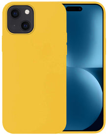 iPhone 15 Plus Hoesje Siliconen Backcover Lichtgewicht - Geel