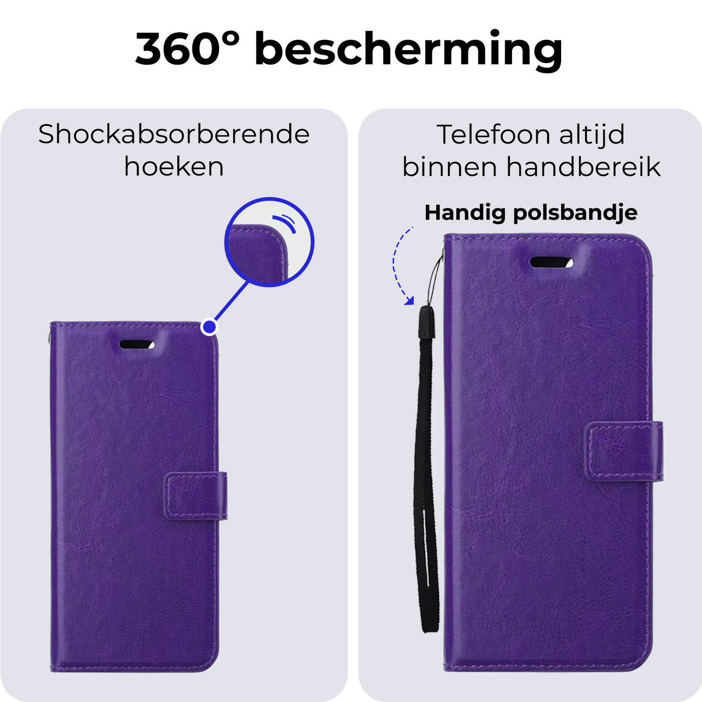 Google Pixel 8a Hoesje Book Case Kunstleer - Paars