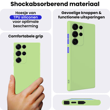 Samsung S25 Ultra Hoesje Siliconen Backcover Lichtgewicht - Groen