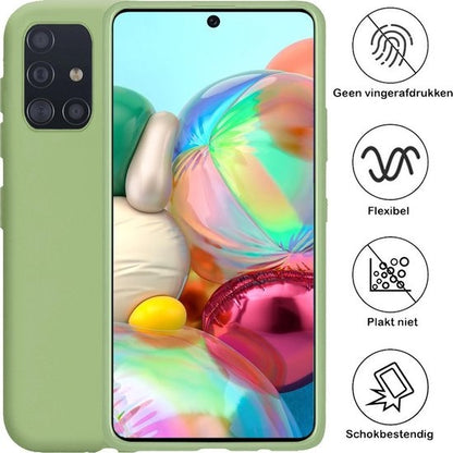 Samsung A71 Hoesje Siliconen - Groen