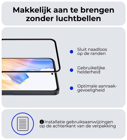 OPPO A58 Screenprotector Gehard Glas - Full Screen