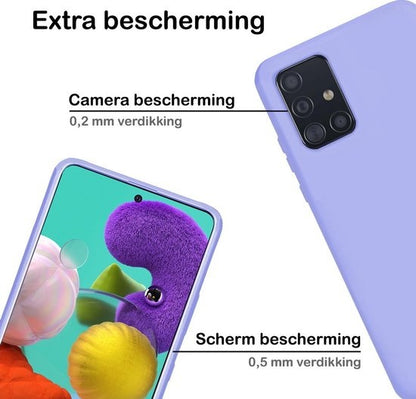 Samsung A51 Hoesje Siliconen Backcover Lichtgewicht - Lila