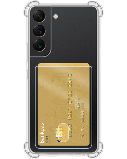 Samsung S22 Plus Hoesje Kaarthouder Backcover Shockproof - Transparant