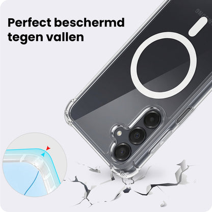 Samsung A25 Hoesje Geschikt voor Magsafe Backcover Shockproof - Transparant