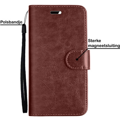 iPhone 13 Hoesje Bookcase Cover Uitneembaar - Bruin