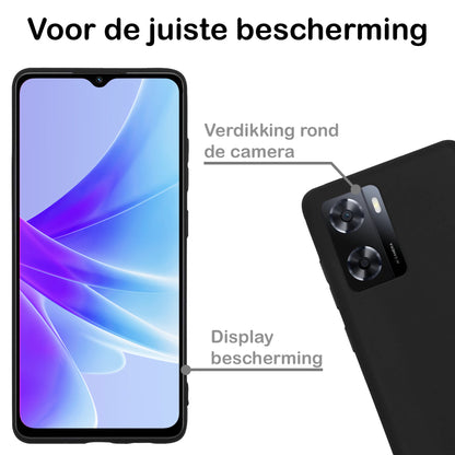 OPPO A57s Hoesje Siliconen Backcover Lichtgewicht - Zwart