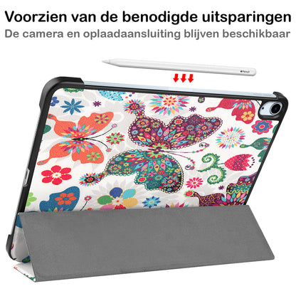 iPad Air 2022 Trifold Bookcase Hoes - Vlinders