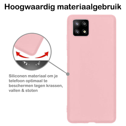 Samsung M22 Hoesje Siliconen Backcover Lichtgewicht - Lichtroze