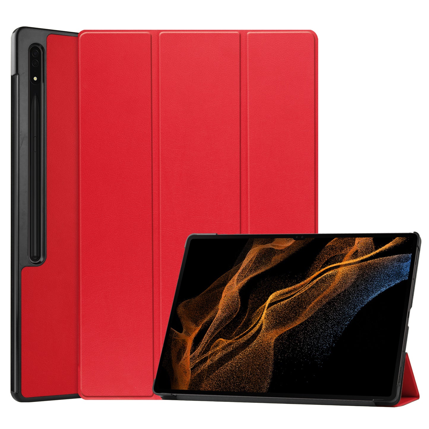 Samsung Galaxy Tab S9 Ultra Tablethoes Smcpen Met Screenprotector - Rood