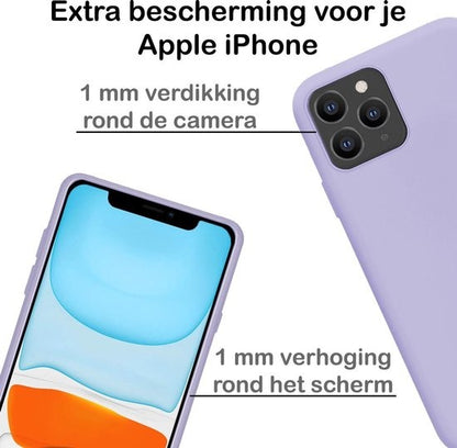 iPhone 11 Pro Max Hoesje Siliconen Backcover Lichtgewicht - Lila