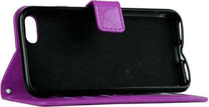 iPhone 7 Hoesje Bookcase Cover met Kaarthouder - Paars