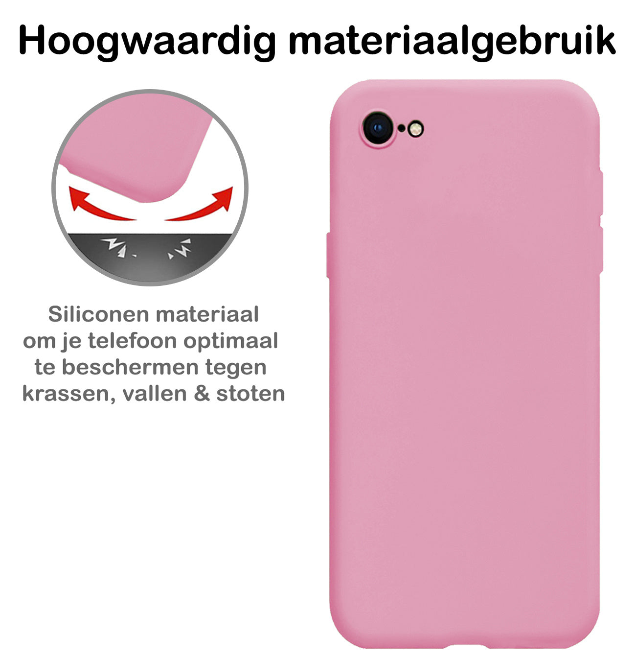 iPhone SE 2022 Hoesje Siliconen - Donkerroze