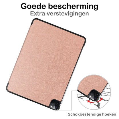 iPad Pro 2022 (11 inch) Trifold Bookcase Hoes - Rosé goud