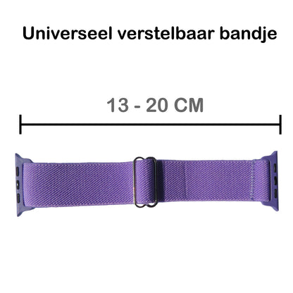 Horloge Bandje Geschikt Voor Apple Watch 1-8 / SE - 42/44/45 mm Bandje Stof - Lila