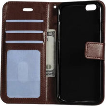 iPhone 5/5s/5SE Hoesje Bookcase Cover met Kaarthouder - Bruin
