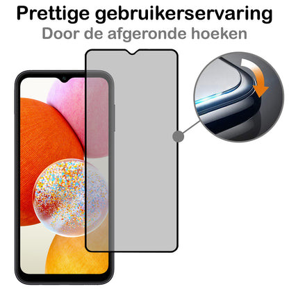 Samsung A14 Screenprotector Gehard Glas - Privacy