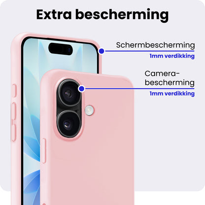 iPhone 17 Hoesje Siliconen Backcover Lichtgewicht - Lichtroze