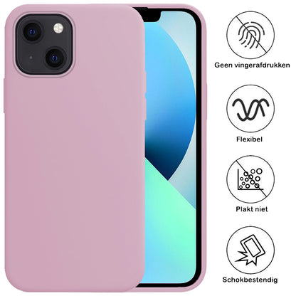 iPhone 13 Hoesje Siliconen Backcover Lichtgewicht - Lila