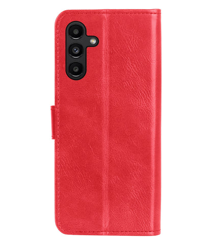Samsung A13 5G Hoesje Bookcase Cover met Kaarthouder - Rood