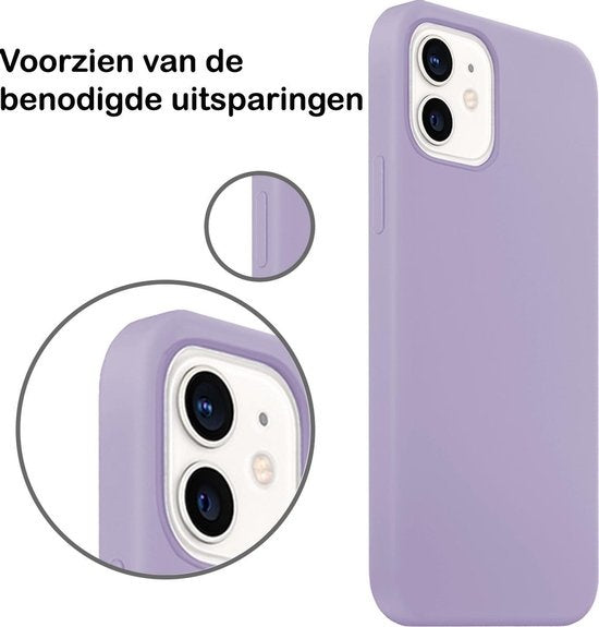 iPhone 12 Hoesje Siliconen - Lila