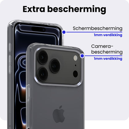 iPhone 17 Pro Max Hoesje Siliconen Backcover Lichtgewicht - Transparant
