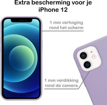 iPhone 12 Hoesje Siliconen Backcover Lichtgewicht - Lila