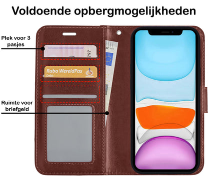 iPhone 12 Mini Hoesje Bookcase Cover Uitneembaar - Bruin
