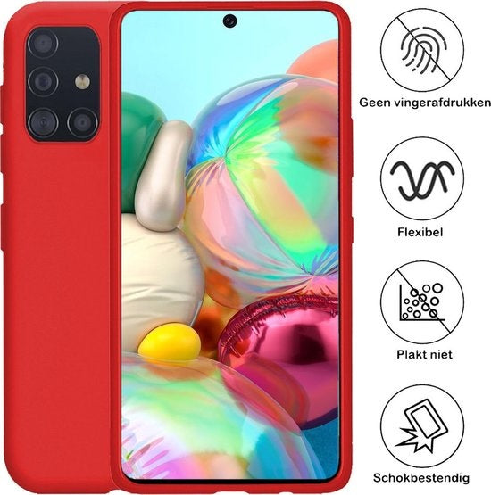 Samsung A71 Hoesje Siliconen - Rood