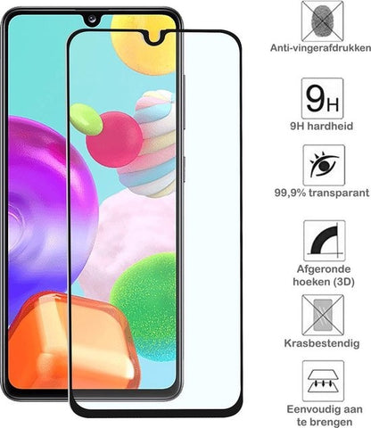 Samsung A41 Screenprotector Full Cover Tempered Glass