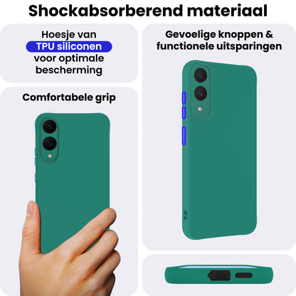 Samsung S25 Edge Hoesje Siliconen Backcover Lichtgewicht - Donkergroen