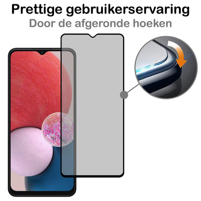 Samsung A13 5G Screenprotector Gehard Glas - Privacy