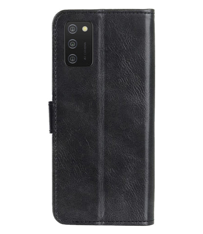 Samsung A02s Hoesje Bookcase Cover met Kaarthouder - Zwart