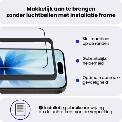 iPhone 17 Screenprotector Gehard Glas met Installatieframe