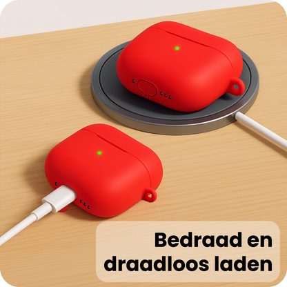 AirPods Pro 3 Hoesje Siliconen Krasbestendig - Rood
