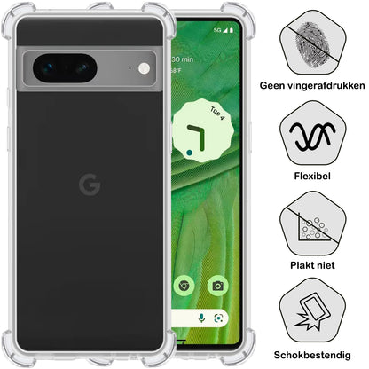 Google Pixel 7A Hoesje Shockproof Backcover Siliconen - Transparant
