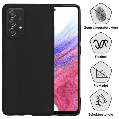 Samsung A53 Hoesje Siliconen Backcover Lichtgewicht - Zwart