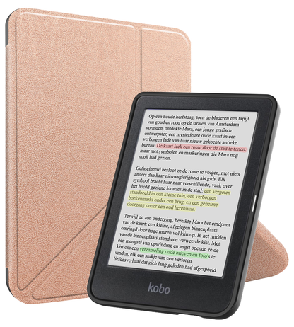 Kobo Clara Colour Trifold Bookcase Hoes - Rosé Goud