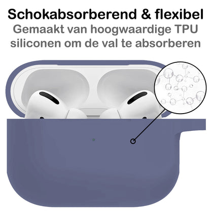 AirPods Pro 2 Hoesje Siliconen Krasbestendig - Grijsblauw