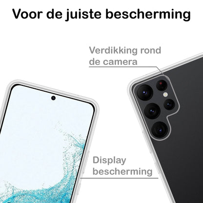 Samsung S22 Ultra Hoesje Siliconen Backcover Lichtgewicht - Transparant