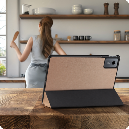 Lenovo Idea Tab Trifold Bookcase Hoes - Rosé goud
