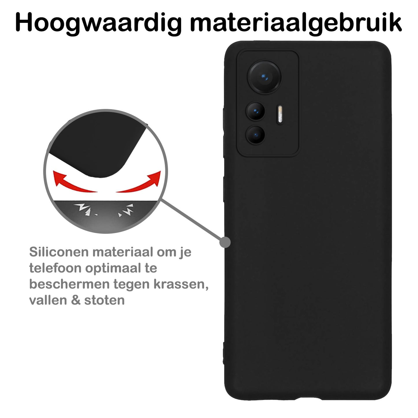 Xiaomi 12 Lite Hoesje Siliconen - Zwart