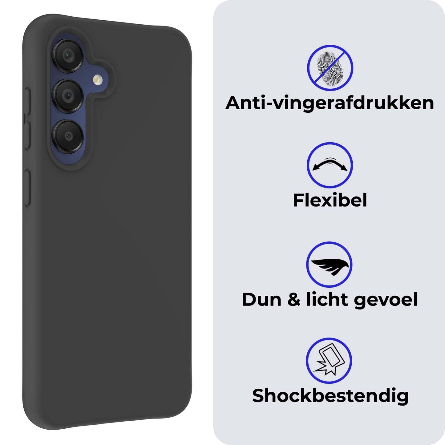 Samsung A15 Hoesje Siliconen - Zwart