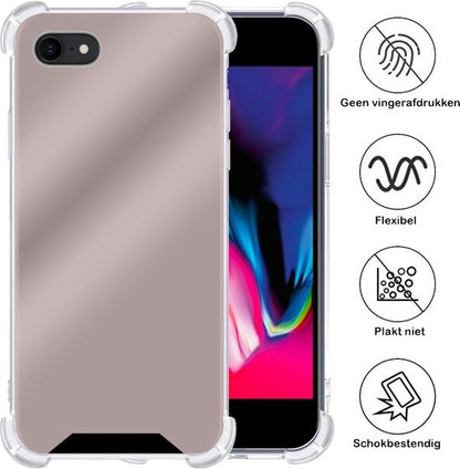iPhone 7 Hoesje Shockproof Backcover Siliconen - Rosé goud
