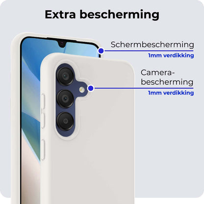 Samsung A15 Hoesje Siliconen Backcover Lichtgewicht - Wit