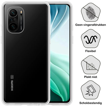 Poco F3 Hoesje Siliconen Backcover Lichtgewicht - Transparant